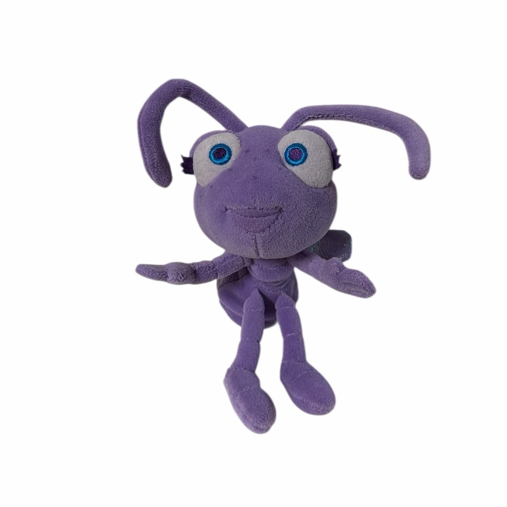 Vintage Disney Store A Bugs Life Princess Dot Plush Purple Ant Stuffed Animal 6”